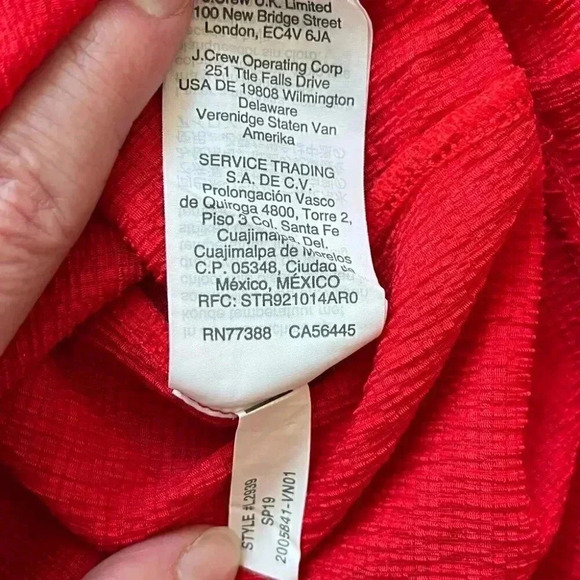 MADEWELL Texture & Thread Peasant Top Puff Sleeve Scoop Neck Shirt Red size XXS - Picture 11 of 11